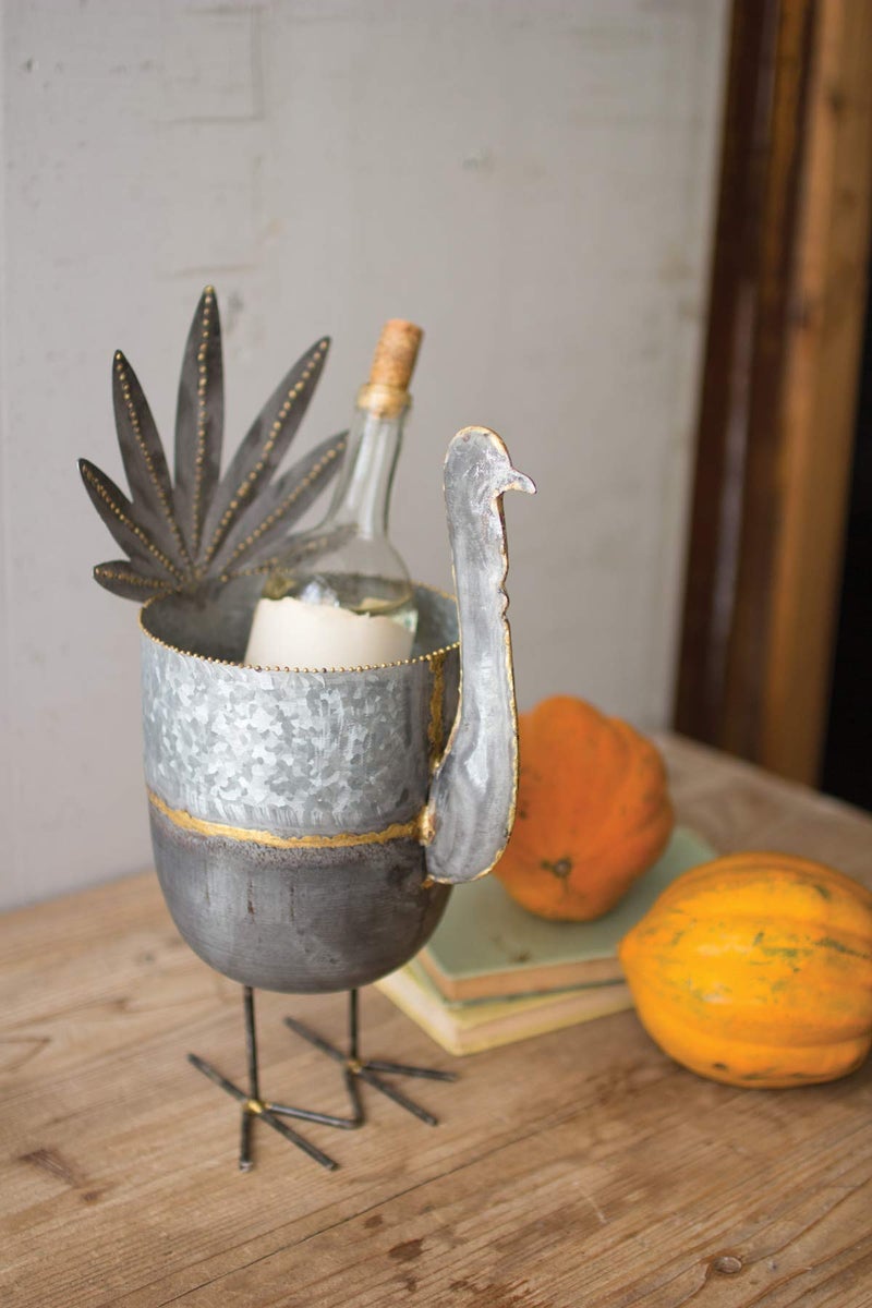 Kalalou Galvanized Turkey Wine Chiller, One Size, Gray - Image 2